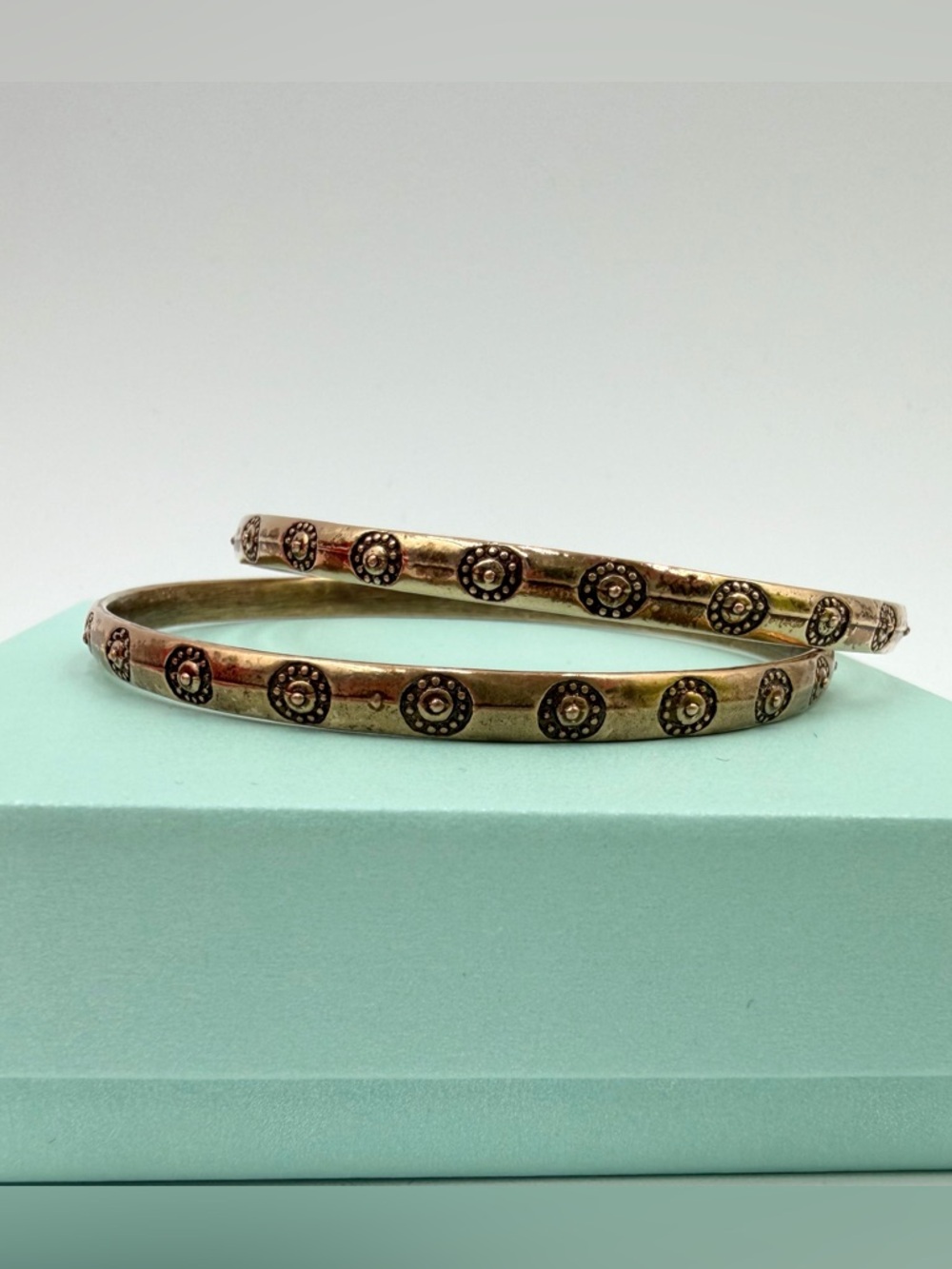 Set of 2 Vintage Copper Southwest Bracelet Sun Sunrise Boho